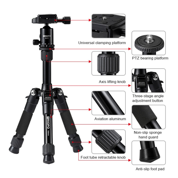 TRIOPO T226 Adjustable Portable Aluminum Alloy Tripod with D-0 Ball Head for SLR Camera, T226