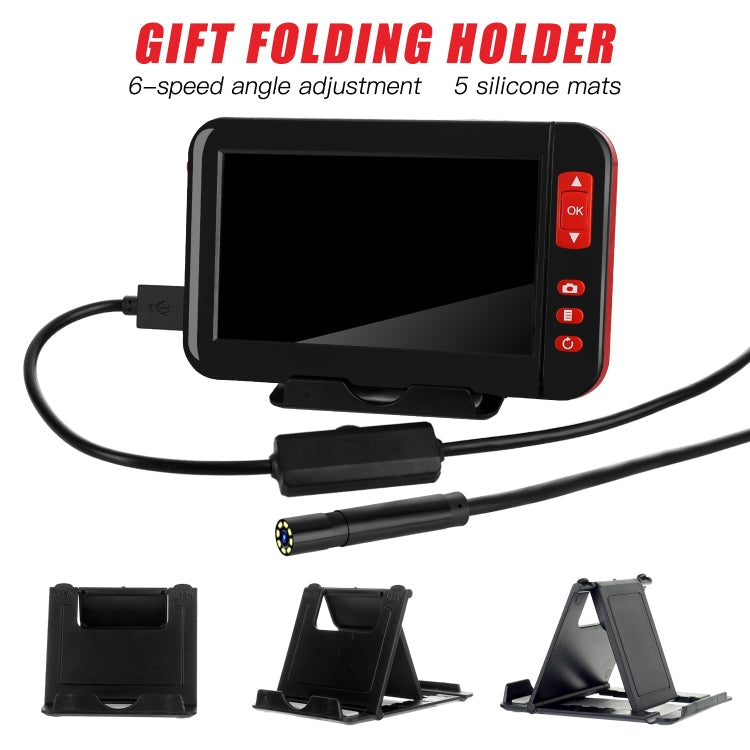 P20 4.3 Inch Screen Display HD1080P Inspection Endoscope with 8 LEDs, Length: 5m, Lens Diameter: 8mm, Mild Line, Length: 5m, Mild Line