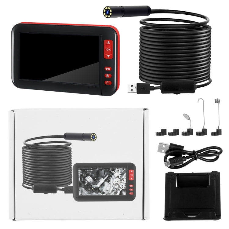 P20 4.3 Inch Screen Display HD1080P Inspection Endoscope with 8 LEDs, Length: 5m, Lens Diameter: 8mm, Mild Line, Length: 5m, Mild Line