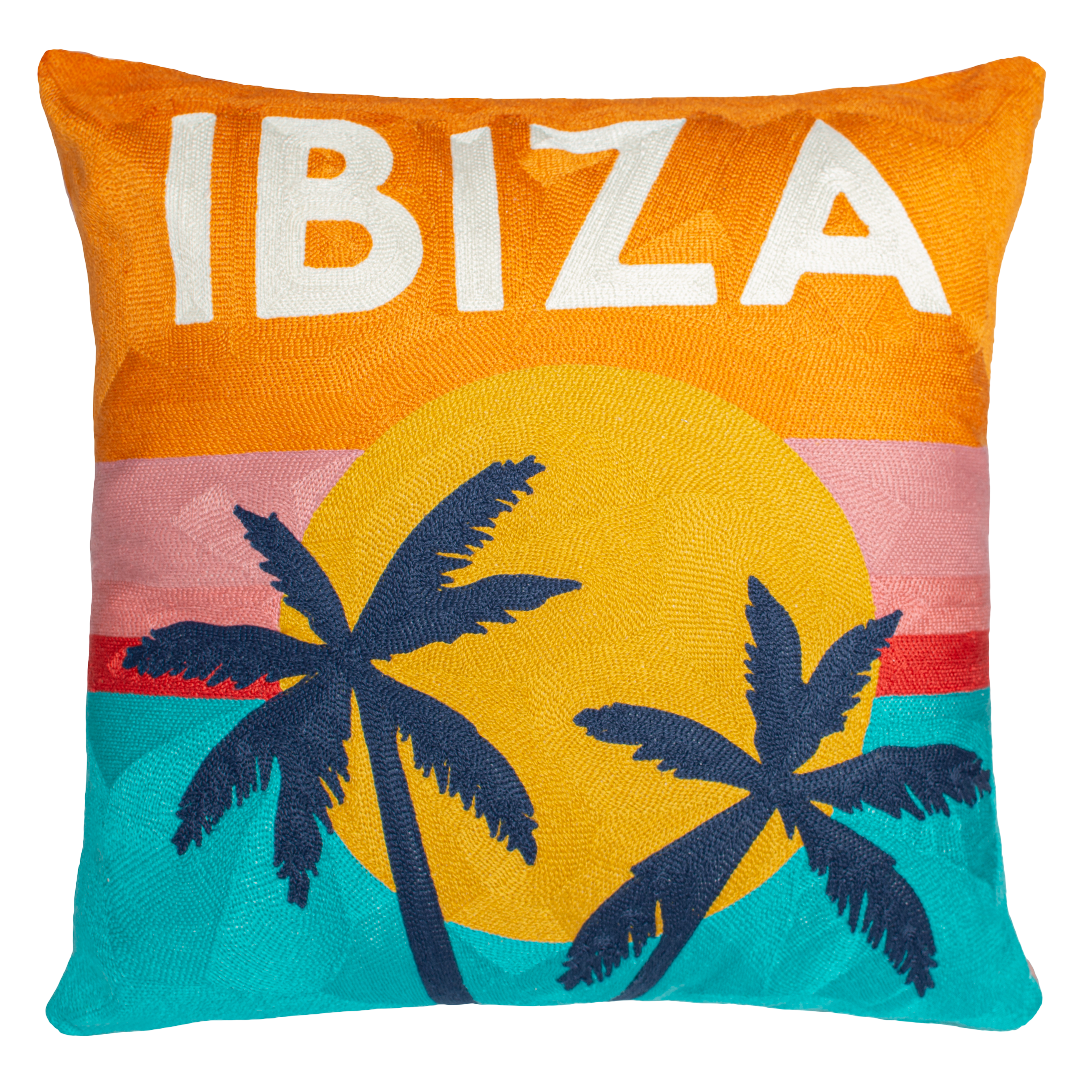 Ibiza Colourful Needlepoint Pillow