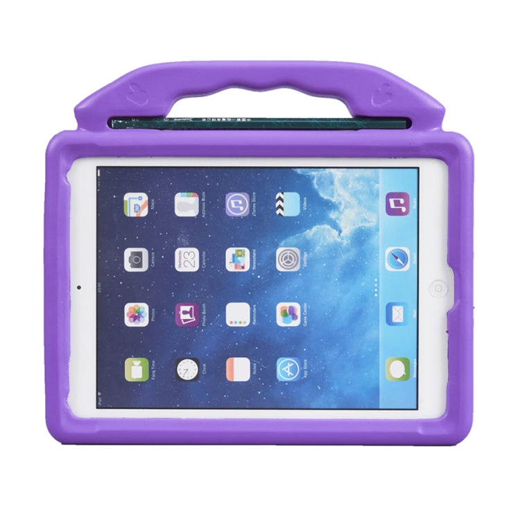 Shockproof EVA Thumb Bumper Case with Handle & Holder for iPad 9.7(Purple)