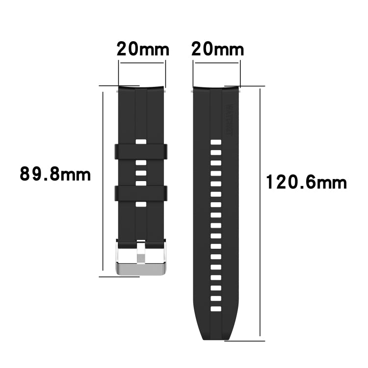 For Huawei Watch GT 2 42mm Silicone Watch Band with Black Buckle(Dark Blue)
