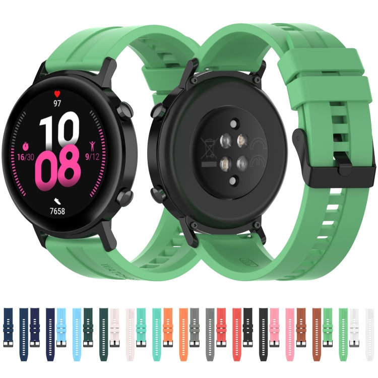 For Huawei Watch GT 2 42mm Silicone Watch Band with Black Buckle(Dark Blue)