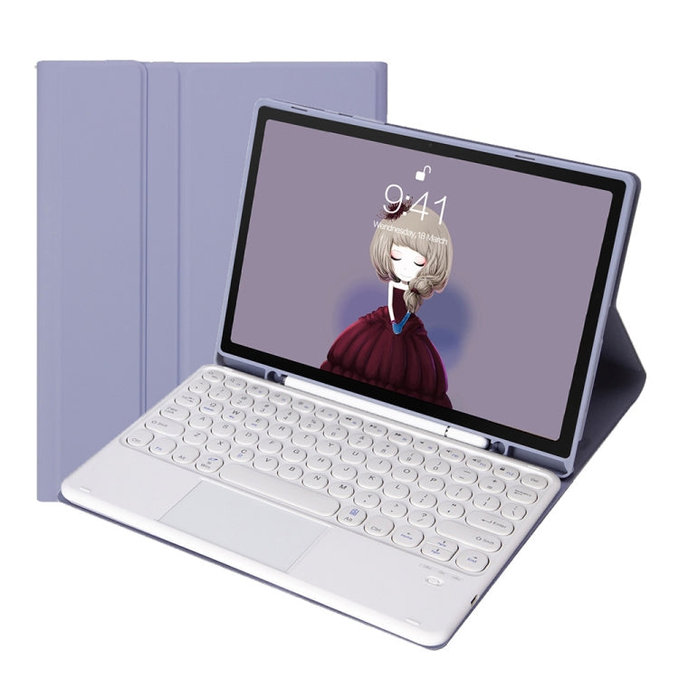 YT098B-A Detachable Candy Color Skin Feel Texture Round Keycap Bluetooth Keyboard Leather Case with Touch Control For iPad Air 11 2024 / 2025 / Air 4 10.9 2020 / Air 5 10.9 2022 (Purple), For iPad Air 11 2024 / 2025 / Air 4 10.9 2020 / Air 5 10.9 2022...