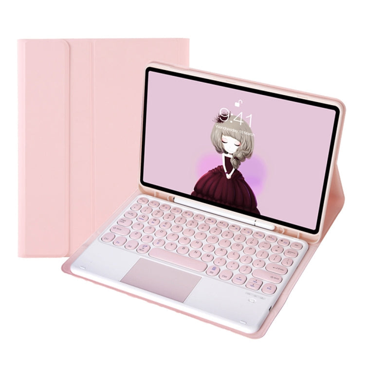 YT098B-A Detachable Candy Color Skin Feel Texture Round Keycap Bluetooth Keyboard Leather Case with Touch Control For iPad Air 11 2024 / 2025 / Air 4 10.9 2020 / Air 5 10.9 2022 (Purple), For iPad Air 11 2024 / 2025 / Air 4 10.9 2020 / Air 5 10.9 2022...