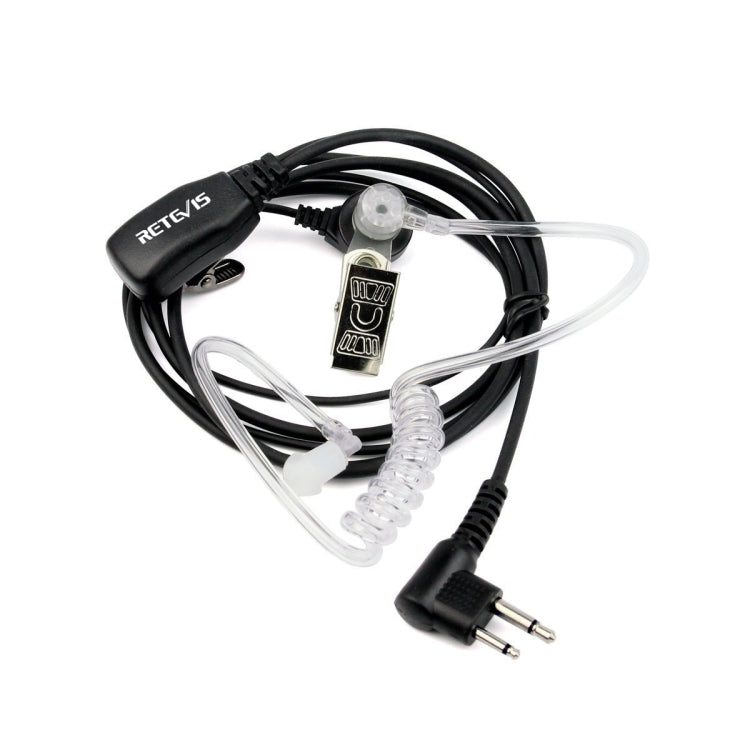 RETEVIS C9025 M 2 Pin PTT Air guide Noise Reduction Covert Acoustic Tube Earphone Microphone, C9025