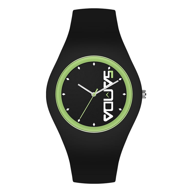 SANDA 6076 Simple Scale Round Dial Ladies Silicone Strap Quartz Watch