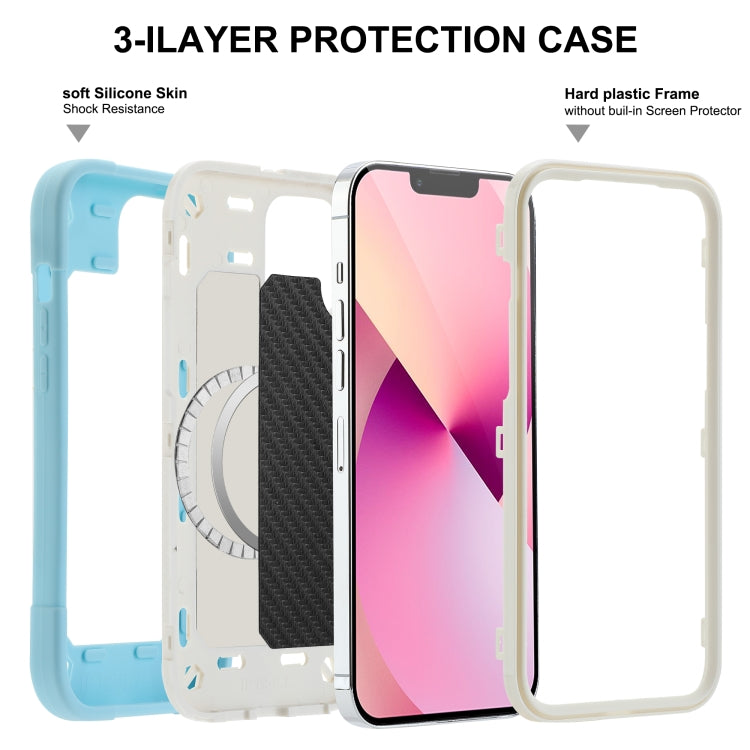For iPhone 13 Colorful Magsafe Magnetic Phone Case(Ice Blue)