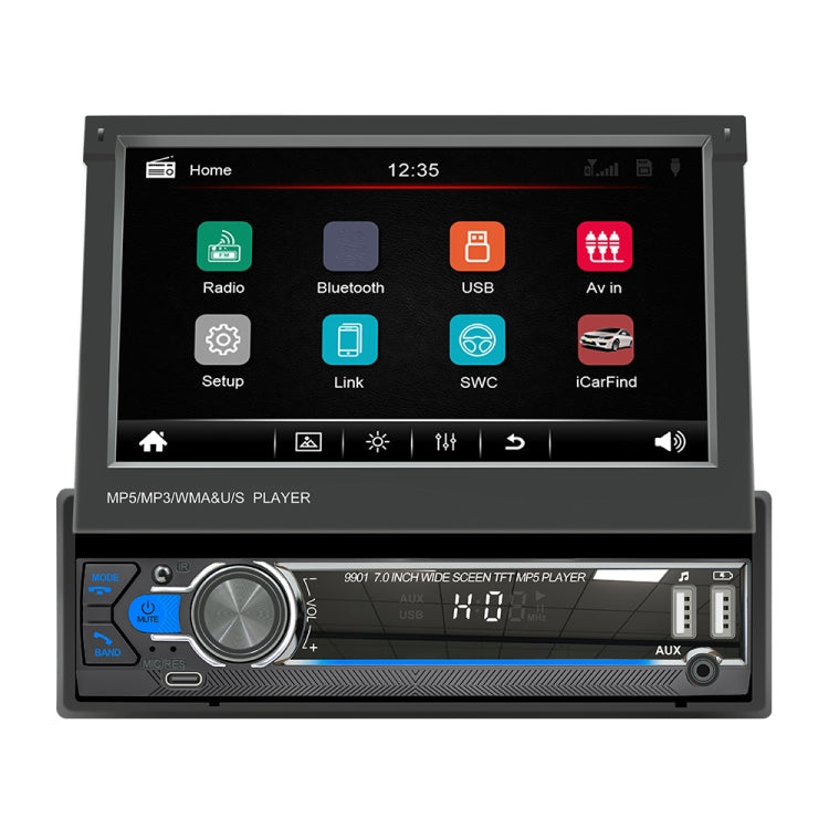 9901 7 inch Car Retractable MP5 Player Supports FM & Mobile Phone Internet, 9901