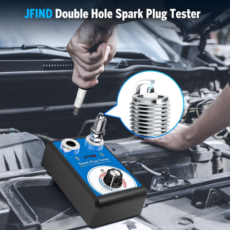 JFIND JF109 Car Double Hole Spark Plug Tester, JF109 (US Plug), JF109 (EU Plug)