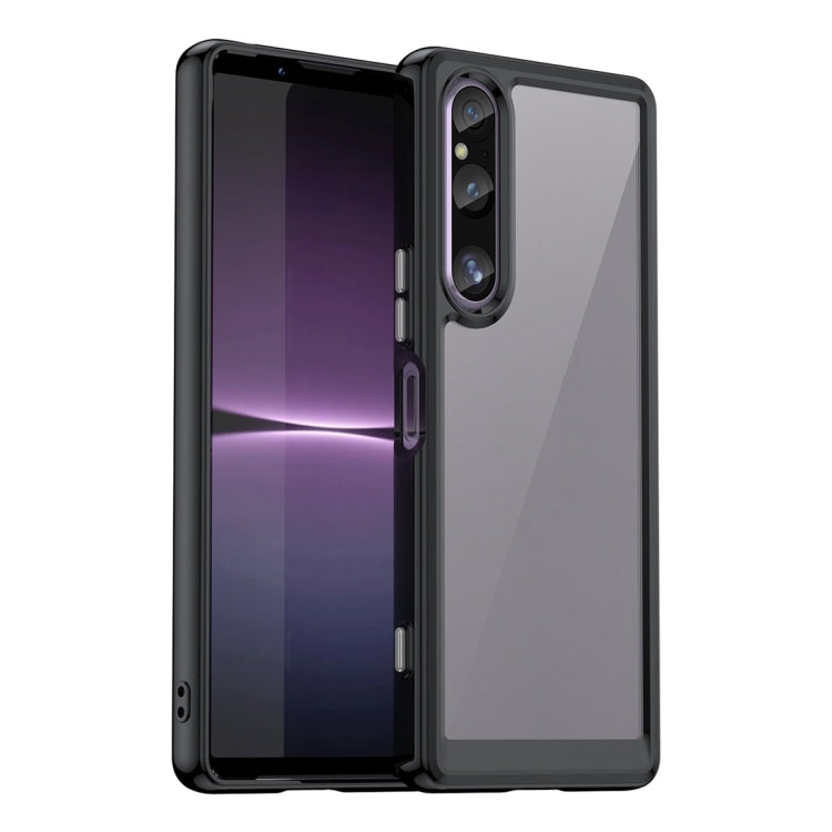 For Sony Xperia 1 V Colorful Series Acrylic TPU Phone Case(Black)
