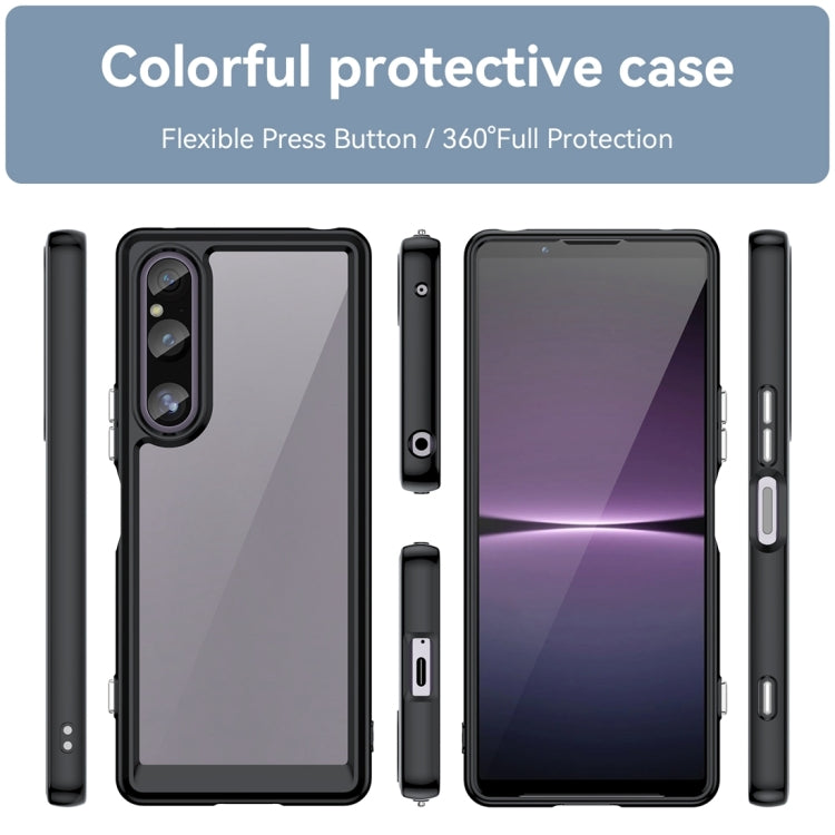 For Sony Xperia 1 V Colorful Series Acrylic TPU Phone Case(Black)