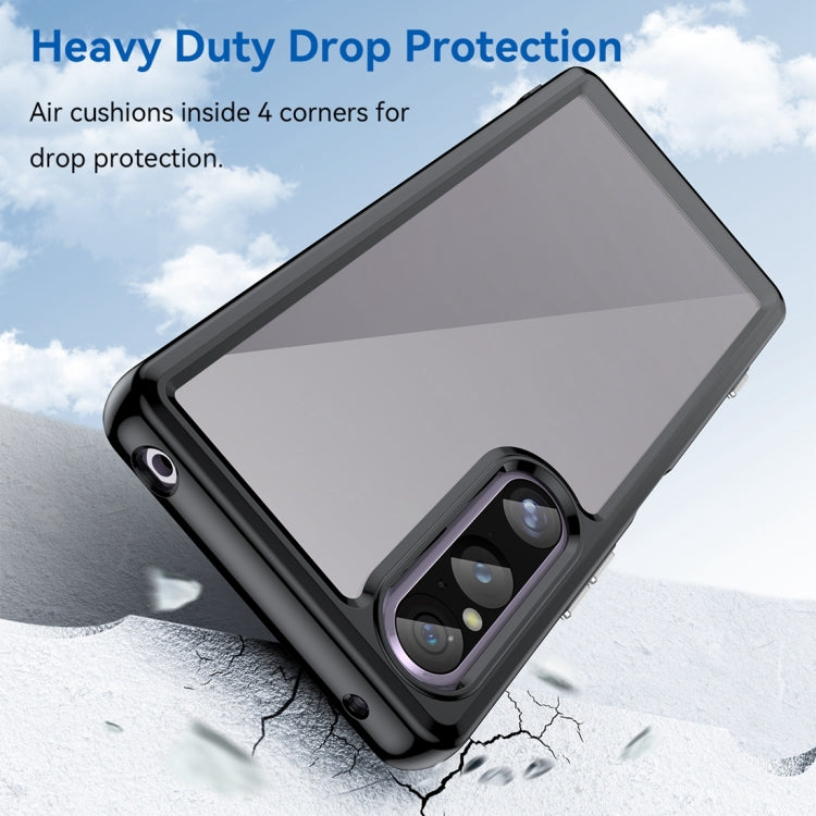 For Sony Xperia 1 V Colorful Series Acrylic TPU Phone Case(Black)