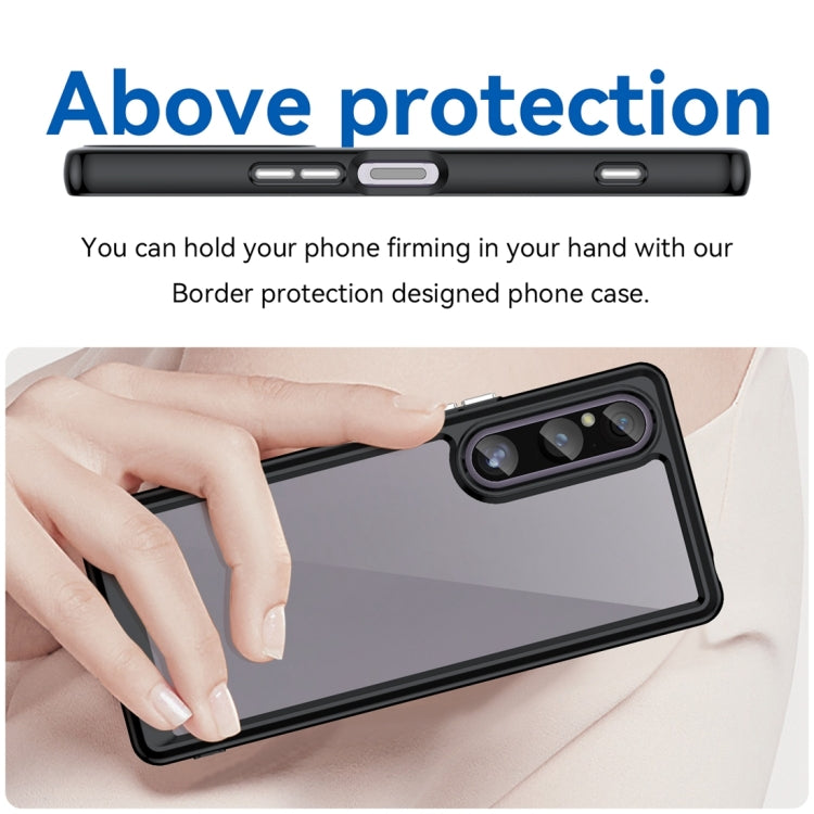 For Sony Xperia 1 V Colorful Series Acrylic TPU Phone Case(Black)