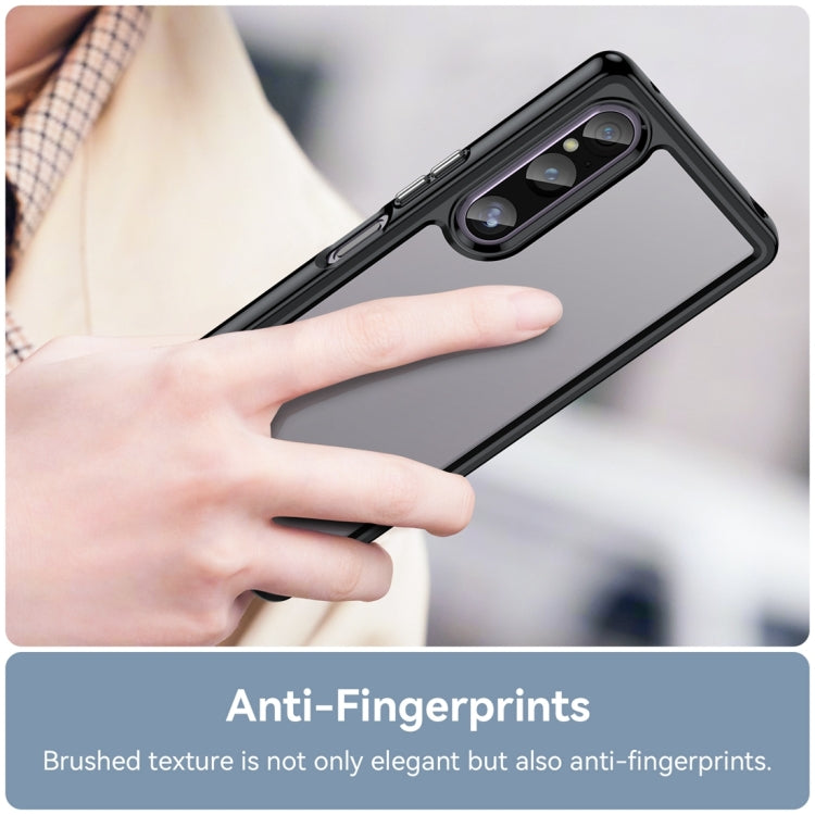 For Sony Xperia 1 V Colorful Series Acrylic TPU Phone Case(Black)