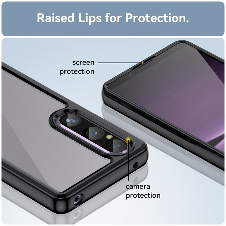 For Sony Xperia 1 V Colorful Series Acrylic TPU Phone Case(Black)