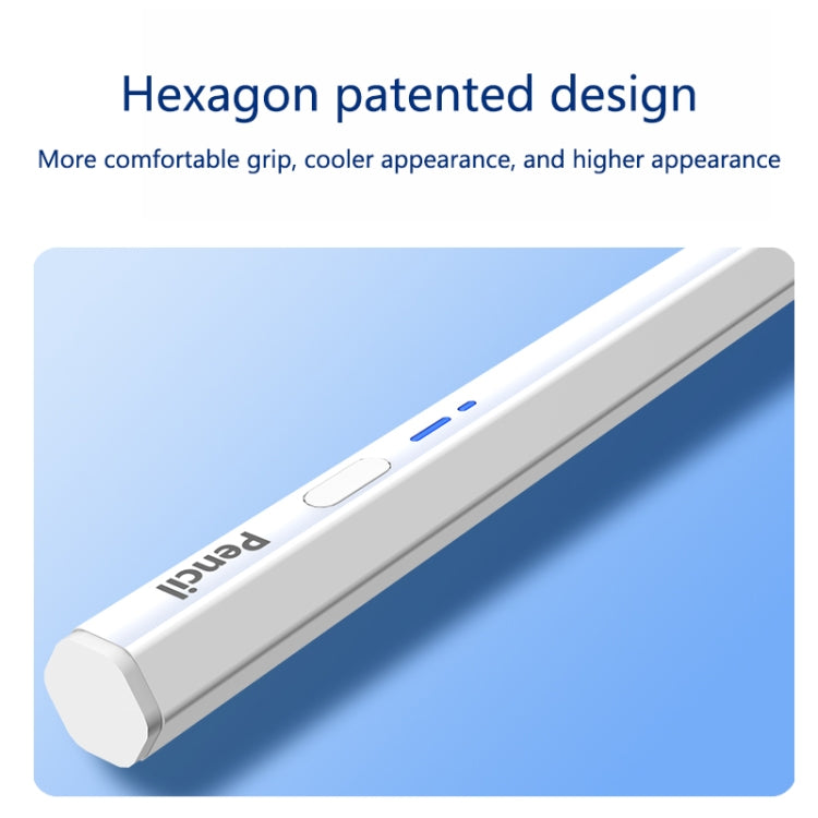 BP18-BL Type-C Universal Hexagonal Bluetooth Stylus Pen(White)