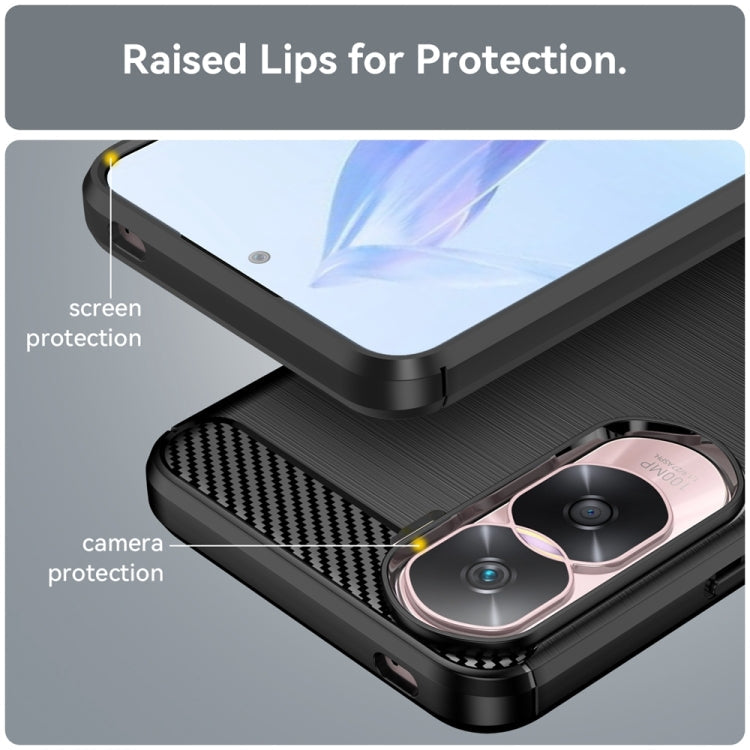 For Honor 90 / 80 Brushed Texture Carbon Fiber TPU Phone Case(Black)