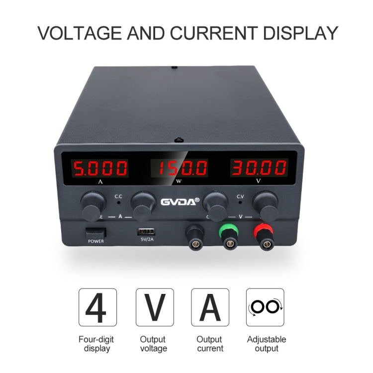 GVDA SPS-H605 60V-5A Adjustable Voltage Regulator, SPS-H605 EU Plug, SPS-H605