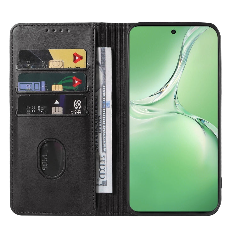 For OPPO K12 Magnetic Closure Leather Phone Case(Black)