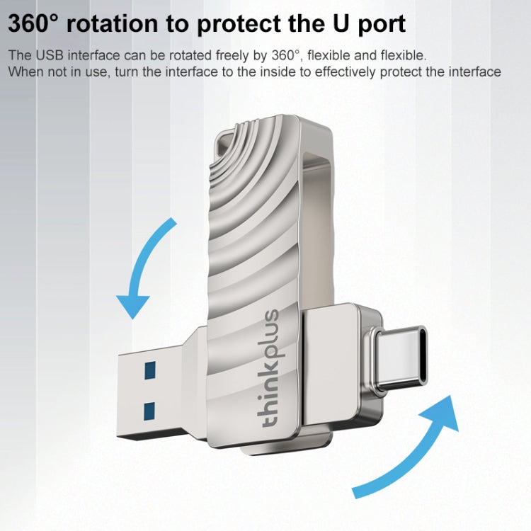 Lenovo Thinkplus MU232 USB 3.2 + USB-C / Type-C Dual Head Flash Drive, 64GB, 128GB, 256GB