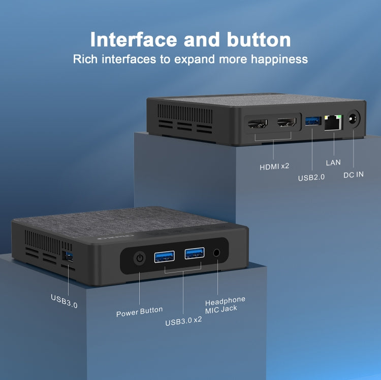 GXMO N42 Windows 11 Intel Gemini Lake N4020C Mini PC NVME SSD WiFi Mini Desktop Computer, 4GB+64GB, 4GB+64GB+256GB