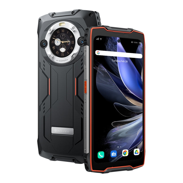 Blackview BV9300 Pro, 12GB+256GB, IP68/IP69K/MIL-STD-810H, 6.7 inch + 1.32 inch Android 13 MediaTek Helio G99 Octa Core, Network: 4G, NFC, OTG(Orange)