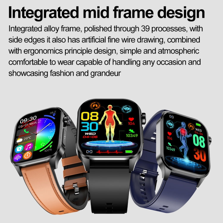 ET580 2.04 inch AMOLED Screen Sports Smart Watch Support Bluetooth Call / ECG Function