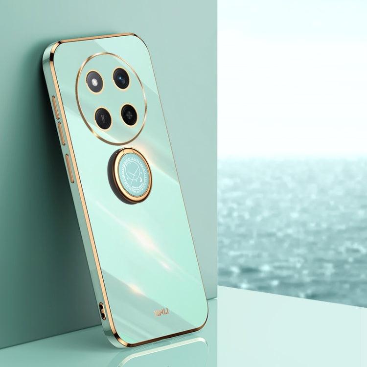 XINLI Straight 6D Plating Gold Edge TPU Shockproof Case with Ring Holder, For Honor Magic7 Pro, For Honor Magic7, For Honor X60 Pro