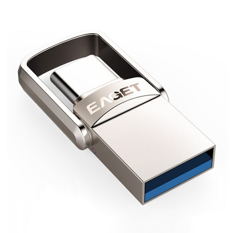 EAGET 128G USB 3.1 + Type-C / USB-C Interface Metal Twister Flash U Disk, with Micro USB OTG Adapter