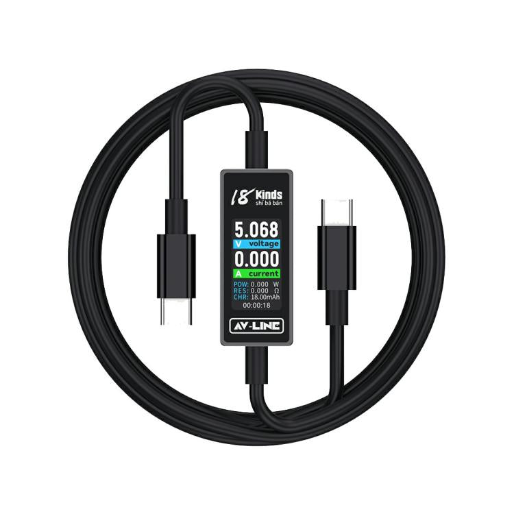 18 Kinds AV-Line Pro 1.2m Intelligent Detection Charging Data Cable, Type-C to 8 Pin, Type-C to Type-C