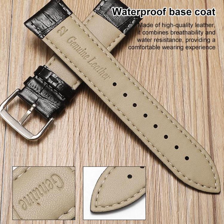 xDfind Bamboo Texture Pin Buckle Leather Watch Band, 18mm For Fossil Female Sport/Charter HR, 22mm For Fossil Gen 5 Carlyle/Julianna/Garrett, 24mm For Fossil Q Machine Hybrid Watch