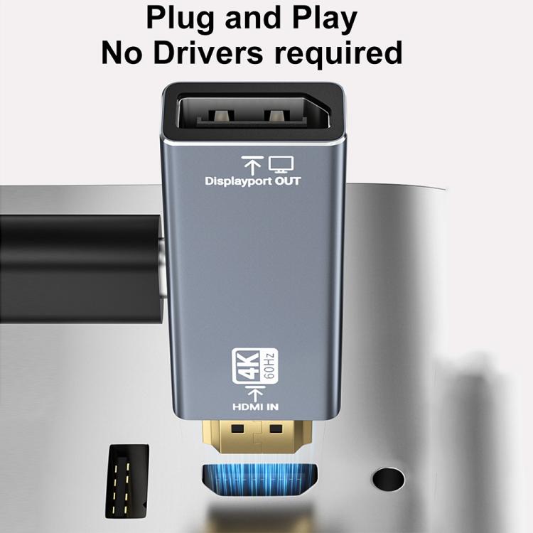 4K 60Hz HDMI Male to DP Female HD Adapter, 60Hz HDMI Male to DP Female