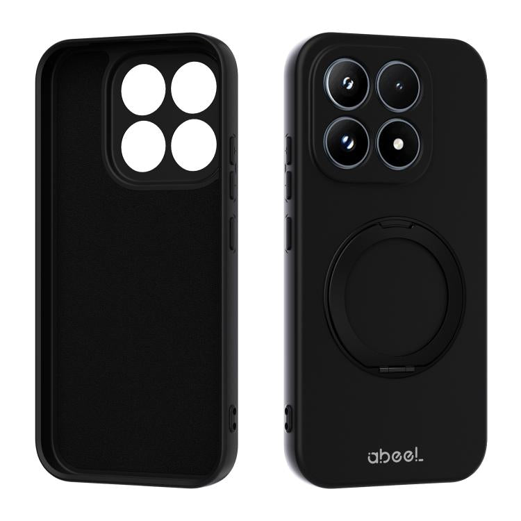 ABEEL Skin-friendly Feel Magnetic Liquid Silicone Phone Case with Holder, For Xiaomi 17 Ultra, For Xiaomi 17 Pro Max, For Xiaomi 17 Pro, For Xiaomi 17