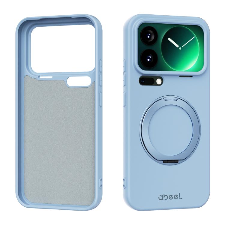 ABEEL Skin-friendly Feel Magnetic Liquid Silicone Phone Case with Holder, For Xiaomi 17 Ultra, For Xiaomi 17 Pro Max, For Xiaomi 17 Pro, For Xiaomi 17