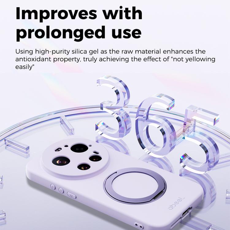 ABEEL Skin-friendly Feel Magnetic Liquid Silicone Phone Case with Holder, For Xiaomi 17 Ultra, For Xiaomi 17 Pro Max, For Xiaomi 17 Pro, For Xiaomi 17