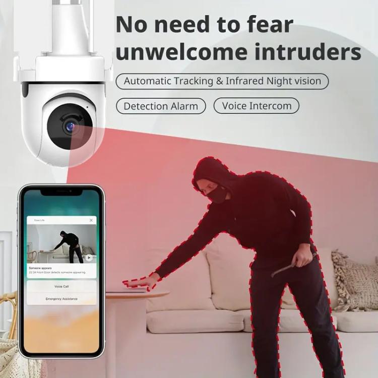 3MP HD Smart Three-Blade Fan Light Bulb Style Wireless WiFi Surveillance Camera, 2.4GHz, 5.0GHz