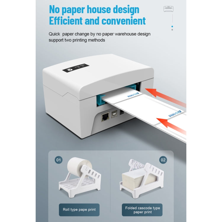 ZJ-8600 76x130 Single Paper Waybill Express Bill Label Printer,, EU Plug, US Plug, UK Plug