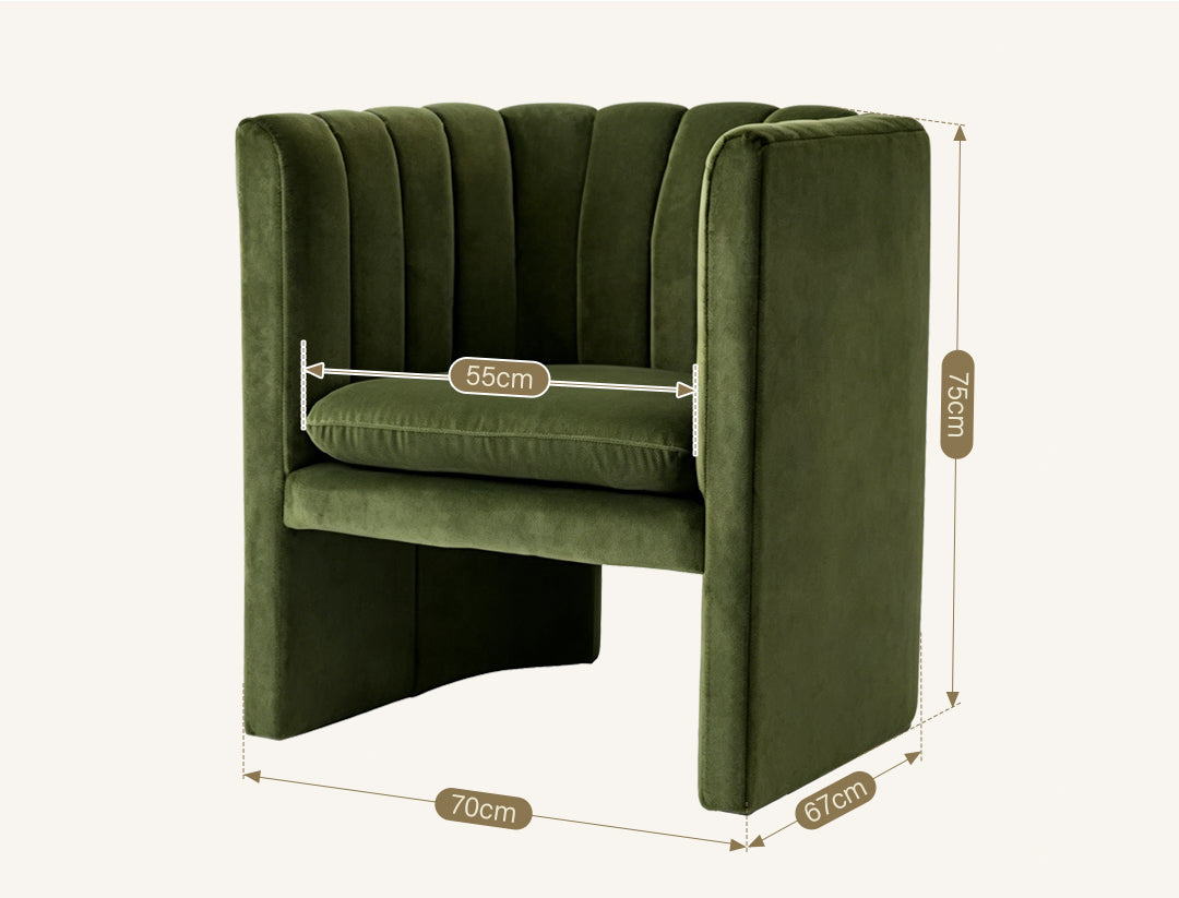 Edwick Armchair, Green Velvet