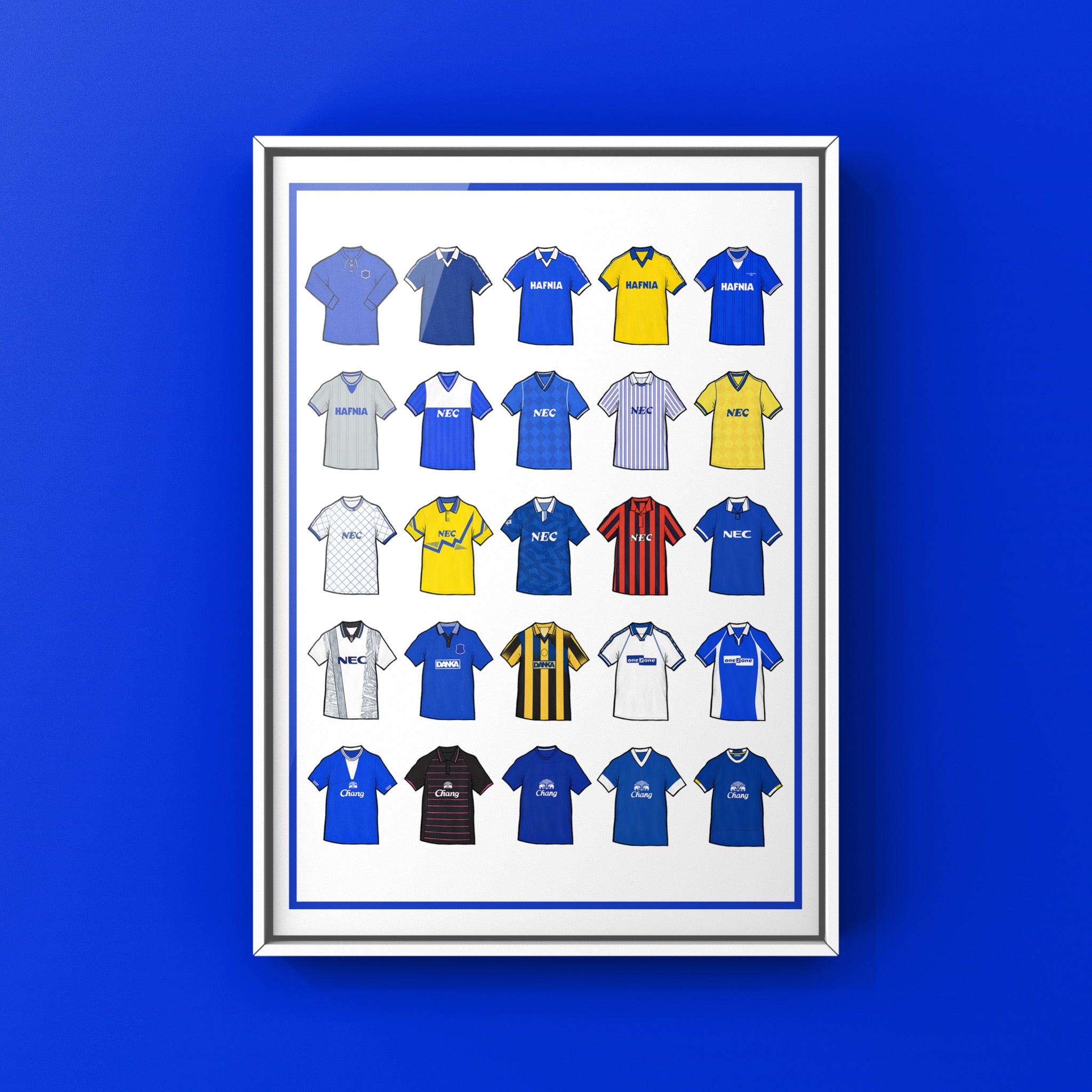 Everton Retro Shirts Football Print