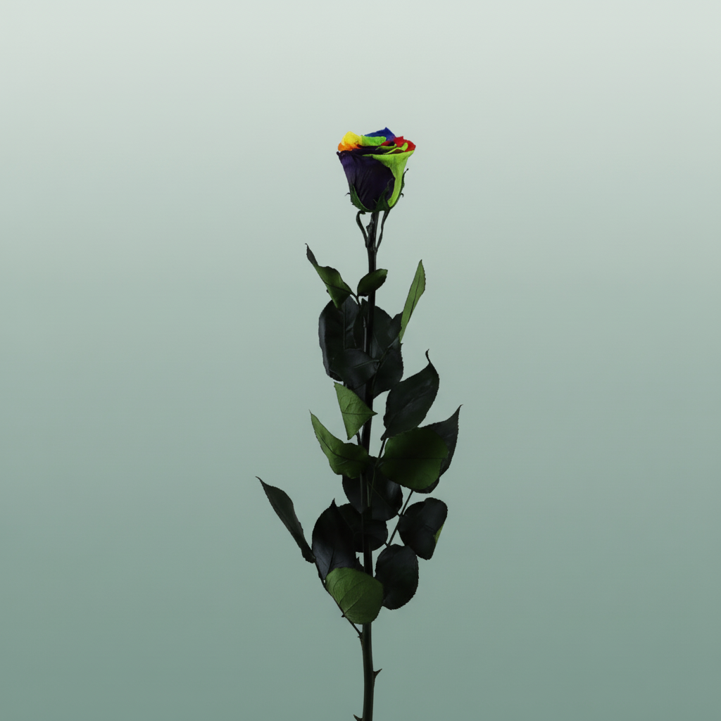 Rose Preserved Stem Rainbow
