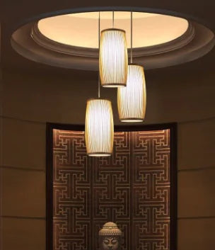 Creative Bamboo Pendant & Wall Light – Natural Woven Lighting for Home Decor