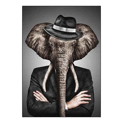 Retro Animal Portrait Wall Art Poster – Modern Nordic Home Décor