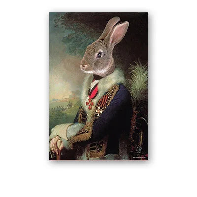 Retro Animal Portrait Wall Art Poster – Modern Nordic Home Décor