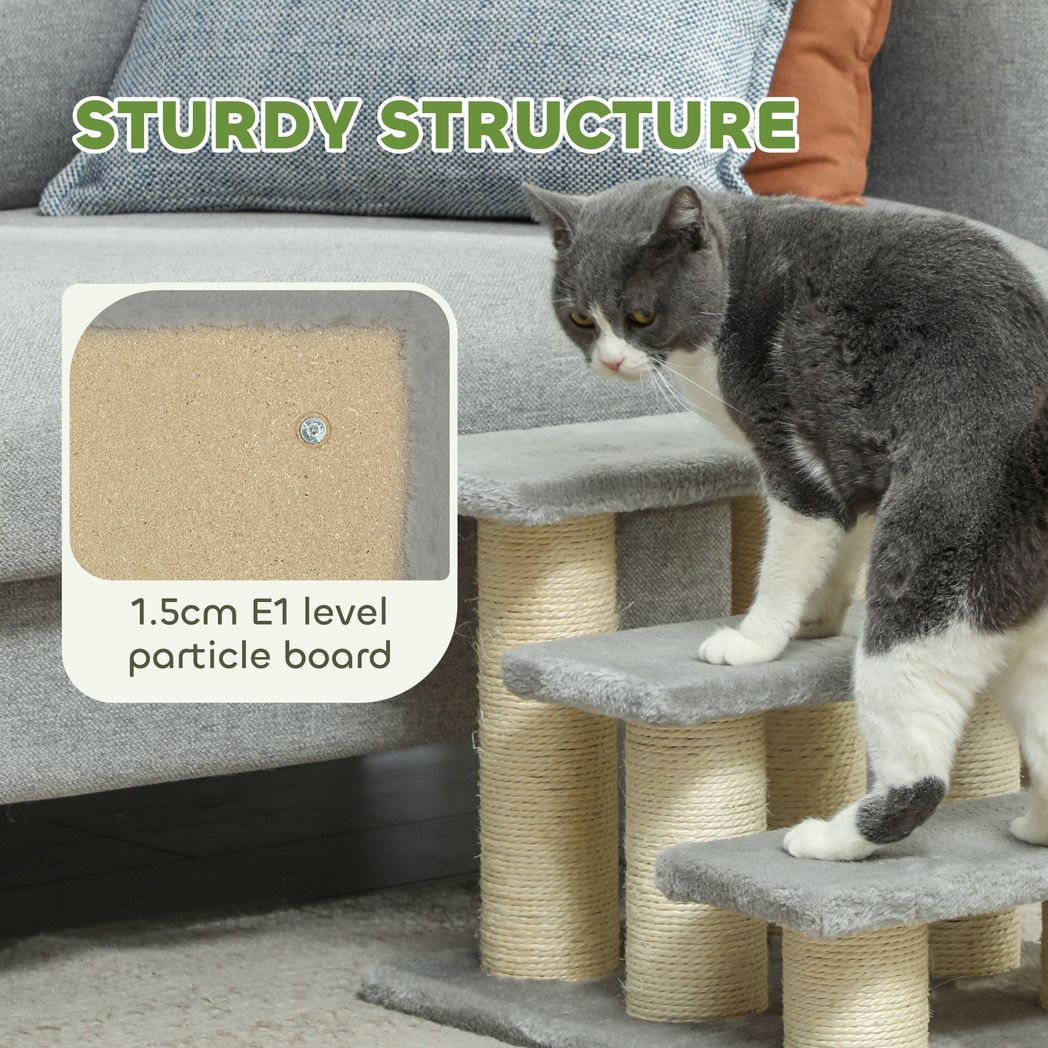 PawHut Cat Steps 3 Stairs Deluxe Pet Portable Easy Climb Assistance Lightweight