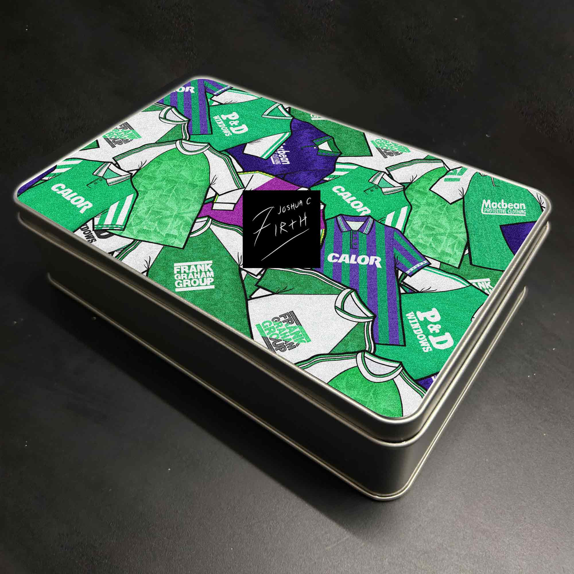 Hibernian Inspired Football Retro Shirts Metal Sweets / Biscuit Tin