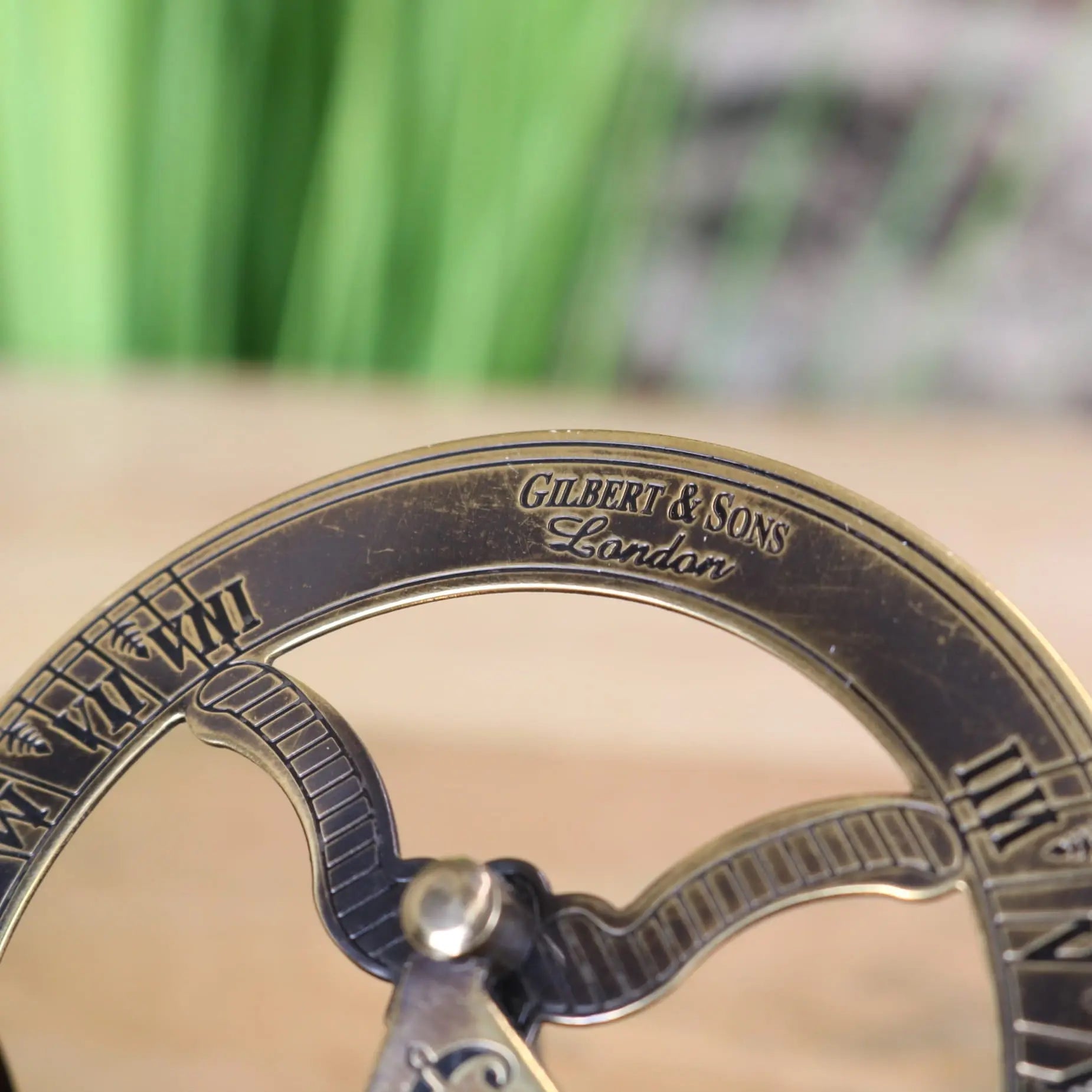 Gilbert and Sons Antique Brass Sundial Compass