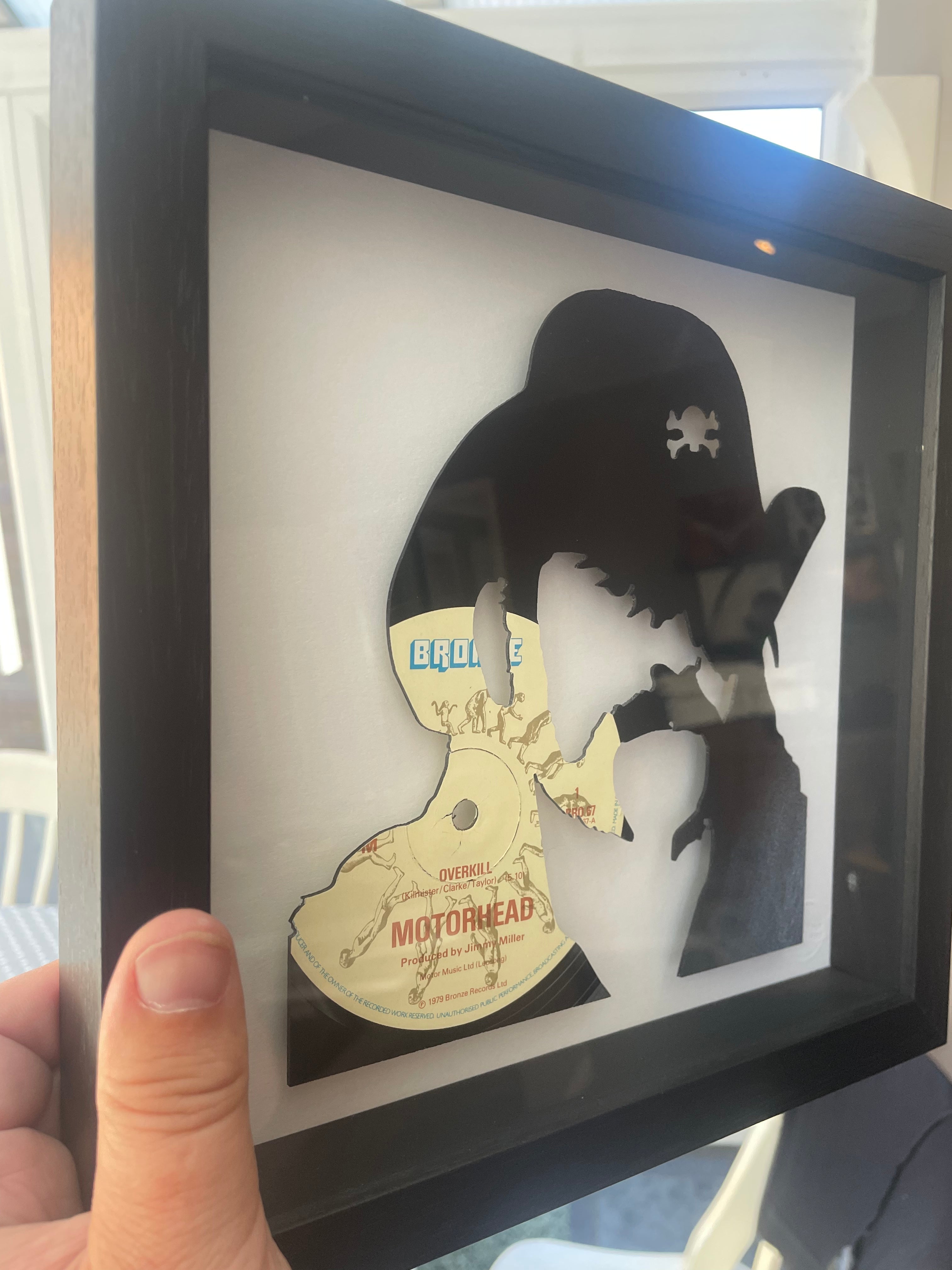 Lemmy from Motorhead - No Remorse - Vinyl Silhouette Record Art 1984