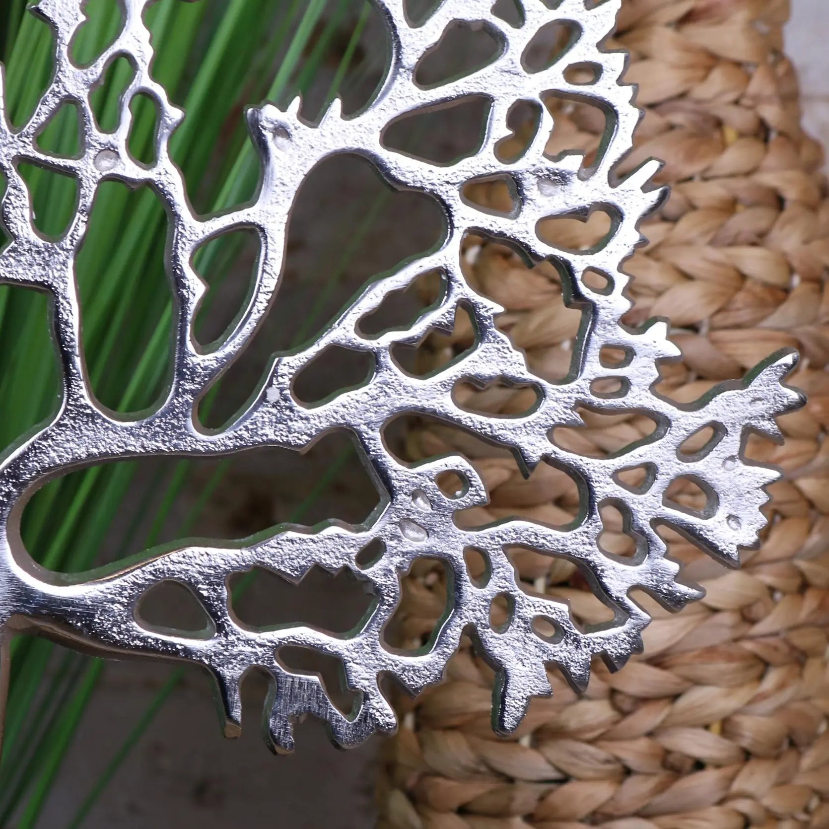 Lolam Tree Sculpture Ornament on Wooden Base 42cm