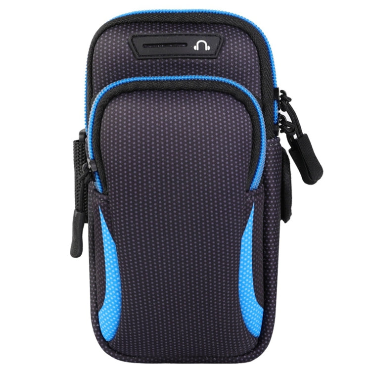 Multi-functional Universal Double Layer Zipper Sport Arm Case Phone Bag with Earphone Hole for 6.6 Inch or Below Smartphones